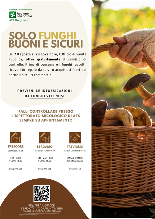Servizio di certificazione gratuita per la commestibilità dei funghi epigei raccolti dai cittadini