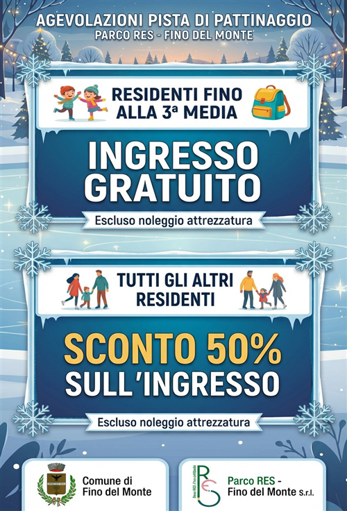 Apertura Pista di Pattinaggio al Parco Res dal 13/12/2025